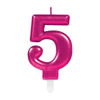 Candle Number 5  Pink